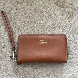 Coach wristlet wallet in brown